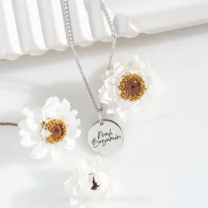 14k Gold Engraved Phoenix Small Round Charm