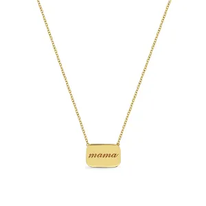 14k Personalized Rounded Rectangle Nameplate Necklace