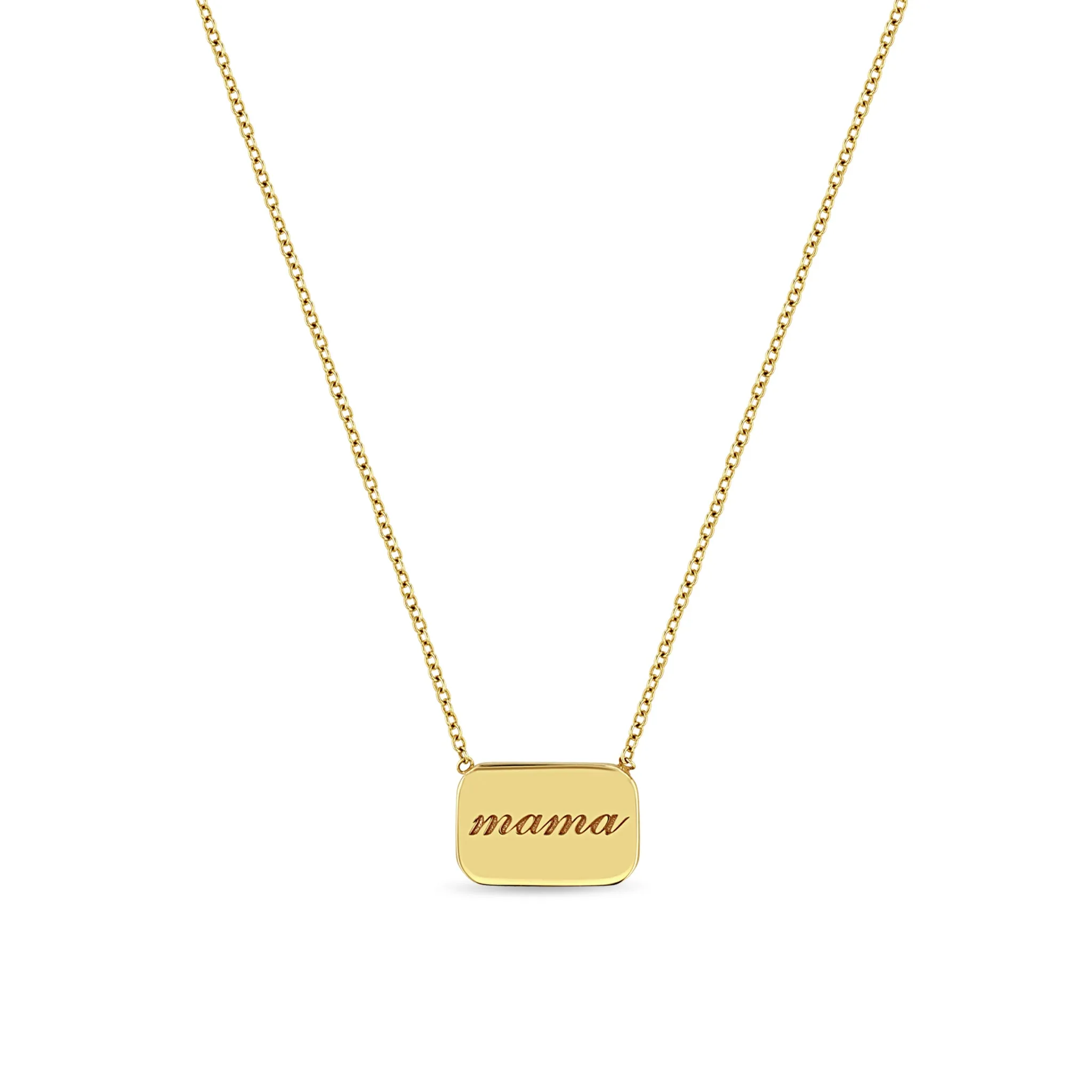 14k Personalized Rounded Rectangle Nameplate Necklace