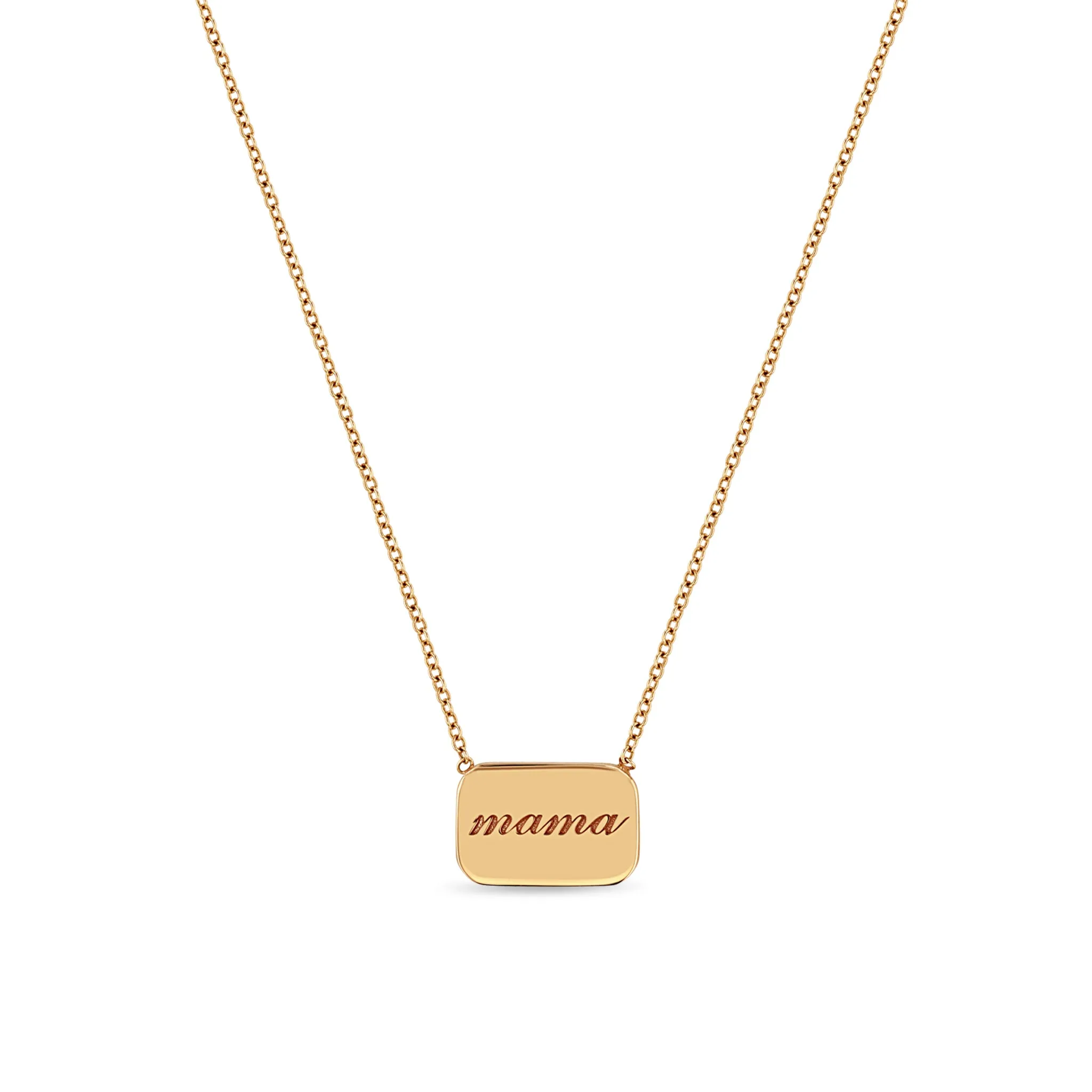14k Personalized Rounded Rectangle Nameplate Necklace