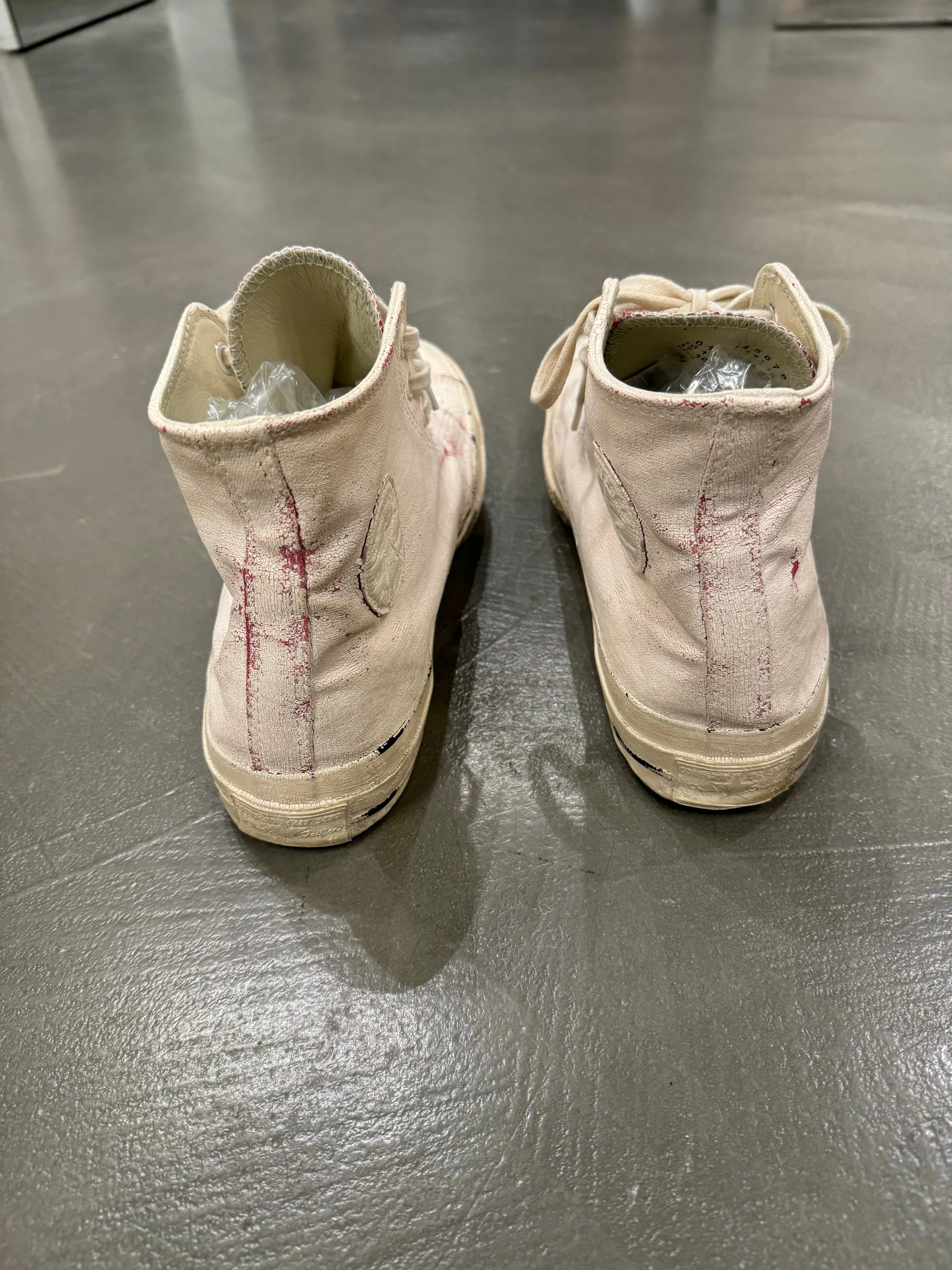 2016 MARGIELA CONVERSE cracked painted sneakers