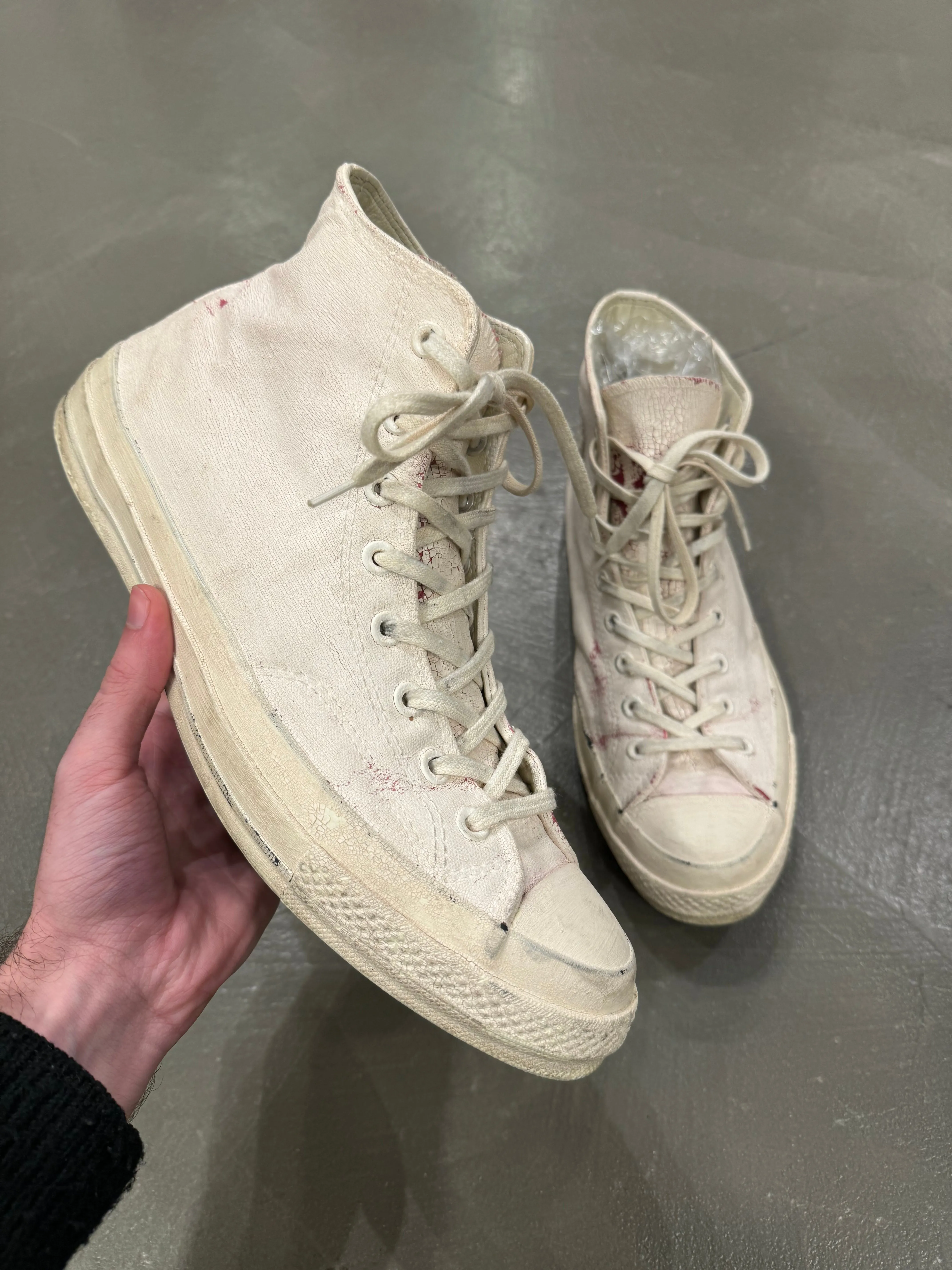 2016 MARGIELA CONVERSE cracked painted sneakers