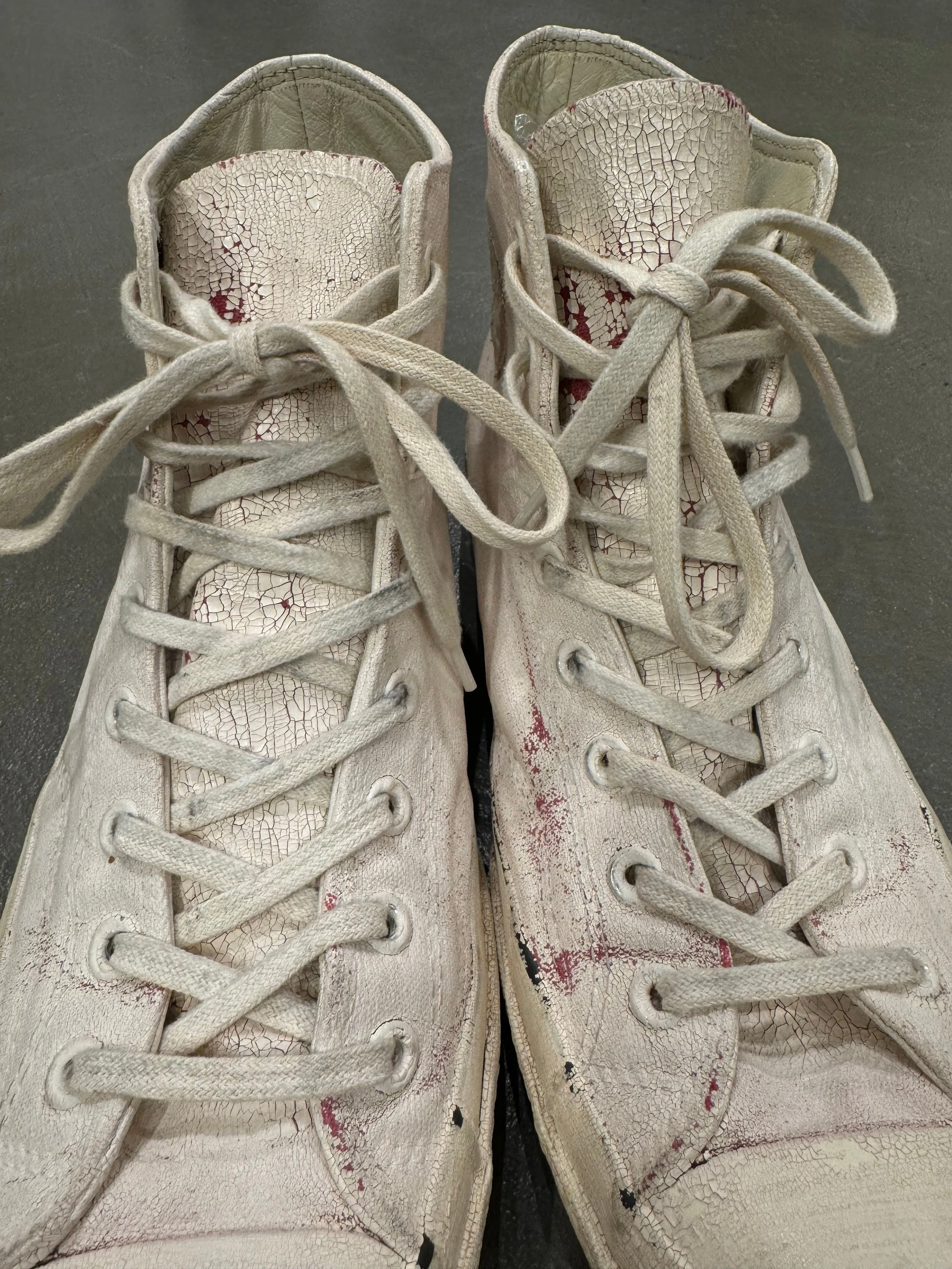 2016 MARGIELA CONVERSE cracked painted sneakers