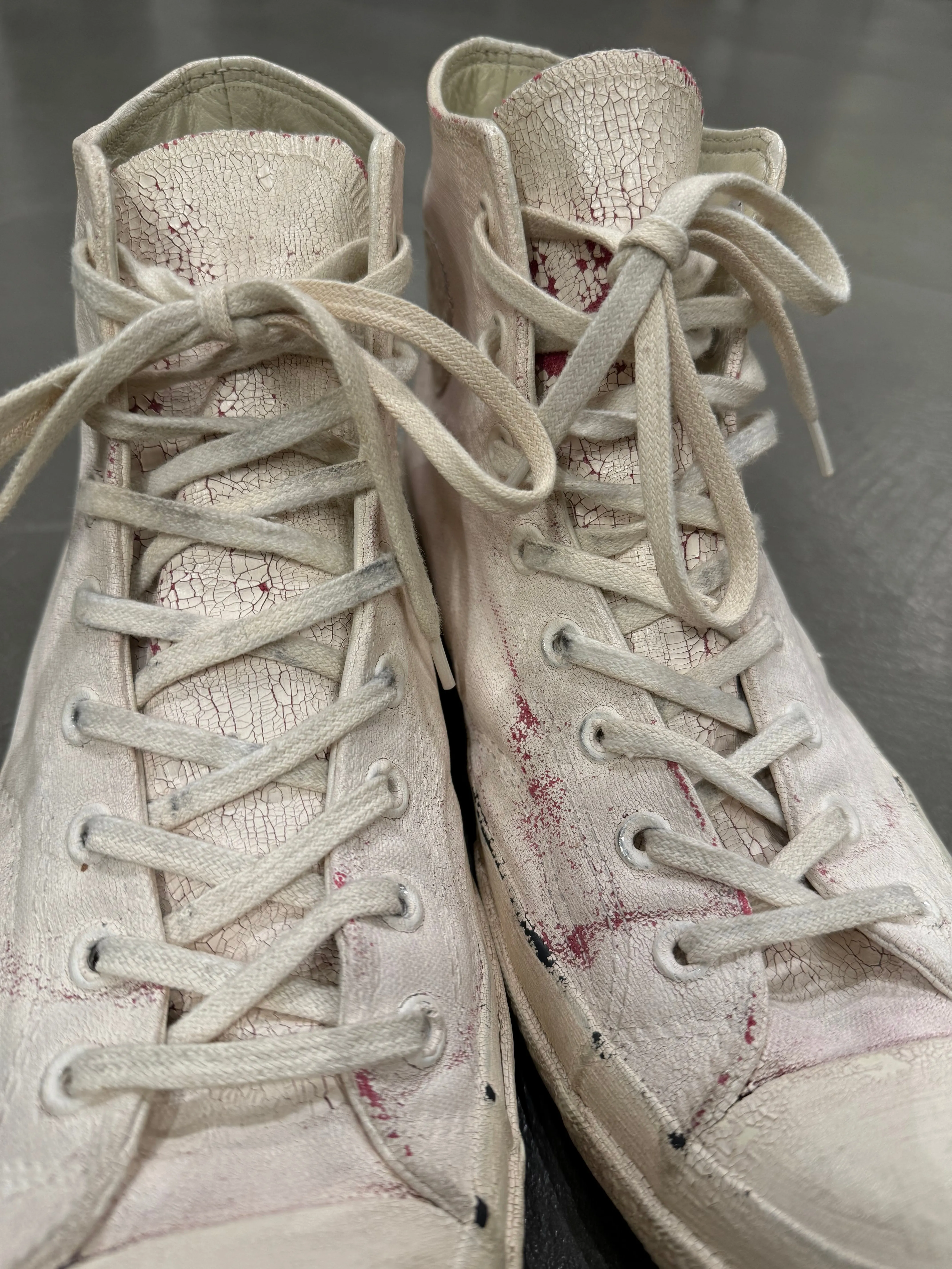 2016 MARGIELA CONVERSE cracked painted sneakers
