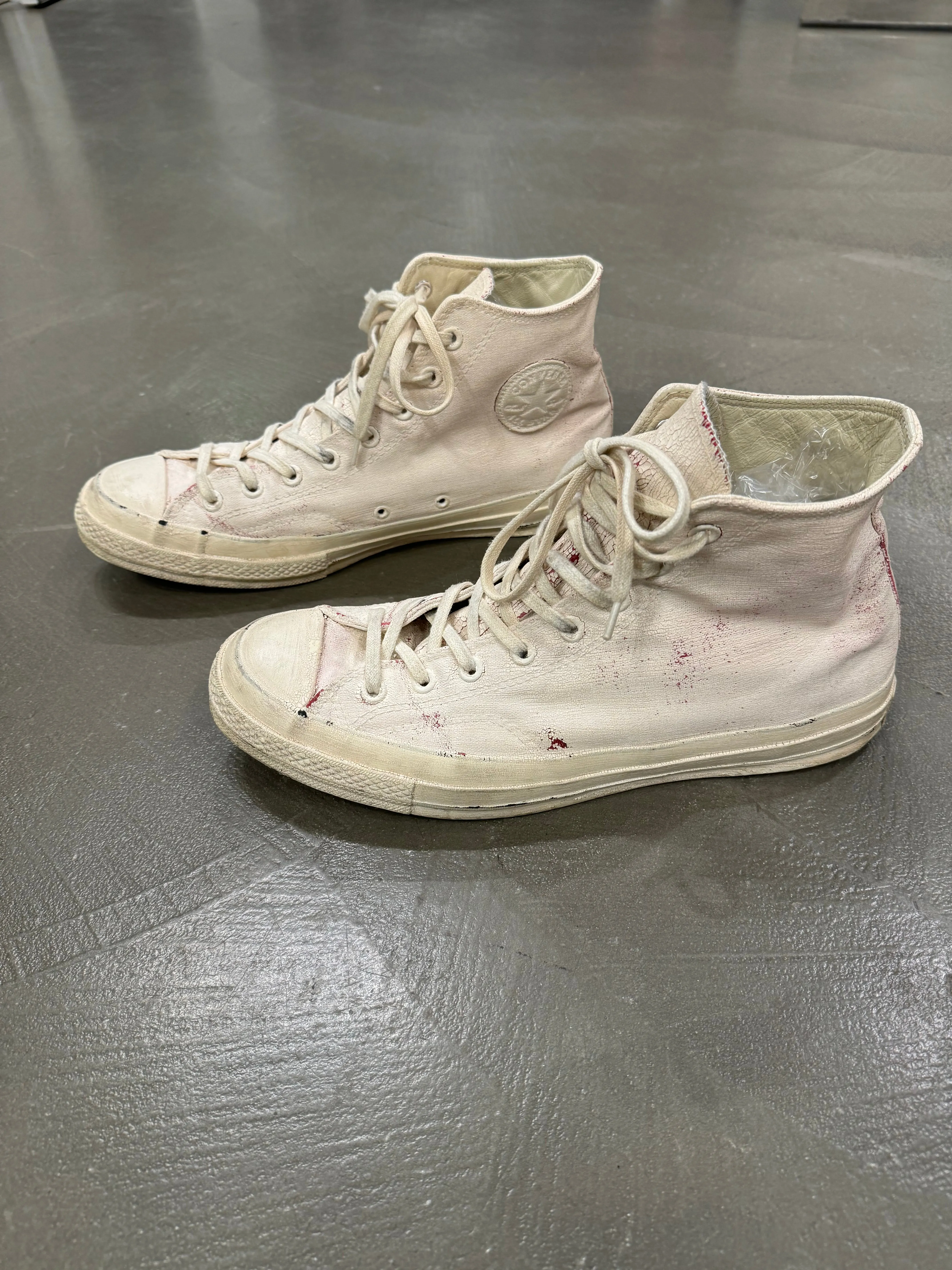 2016 MARGIELA CONVERSE cracked painted sneakers