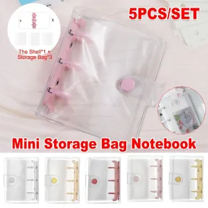 5pcs Flipbook Mini Transparent Case Handbook Notebook Protective Storage Case