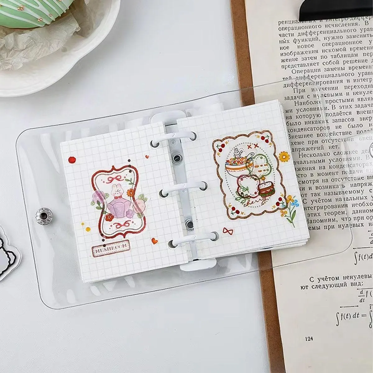 5pcs Flipbook Mini Transparent Case Handbook Notebook Protective Storage Case