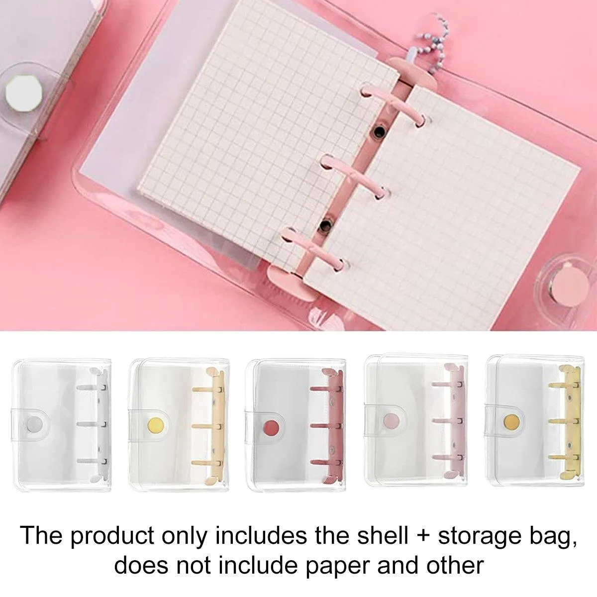 5pcs Flipbook Mini Transparent Case Handbook Notebook Protective Storage Case