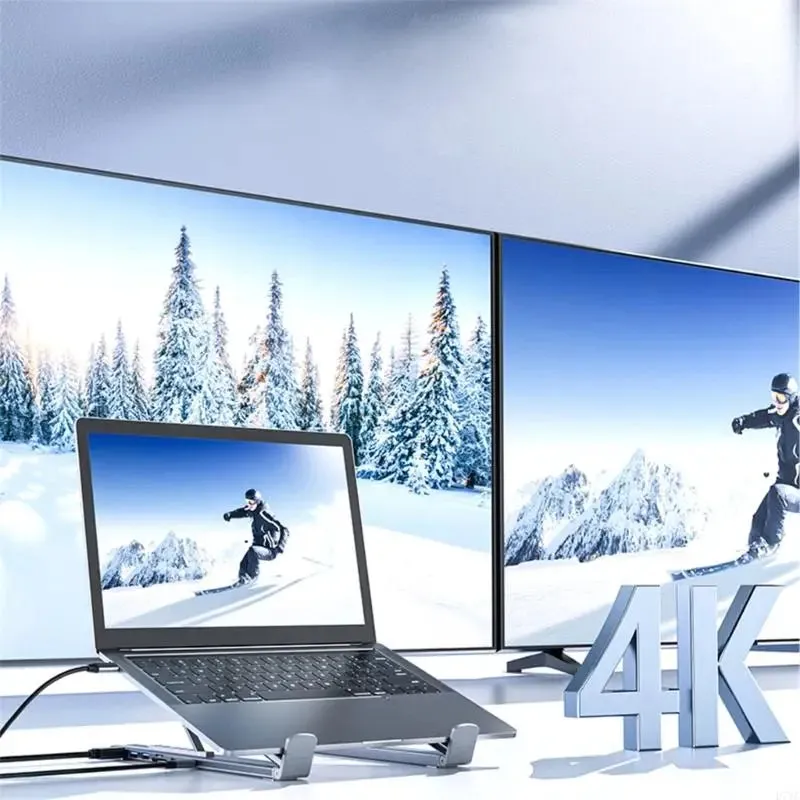 8 in 1 Laptop Stand with Docking Station