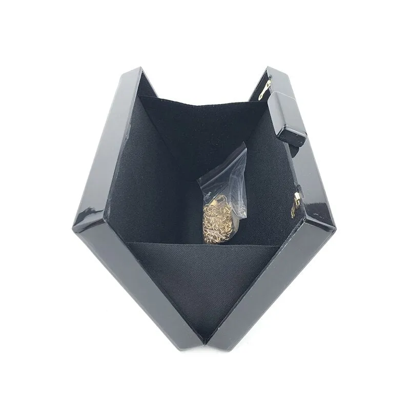 Acrylic Clutch Bag For Women Geometric Patchwork