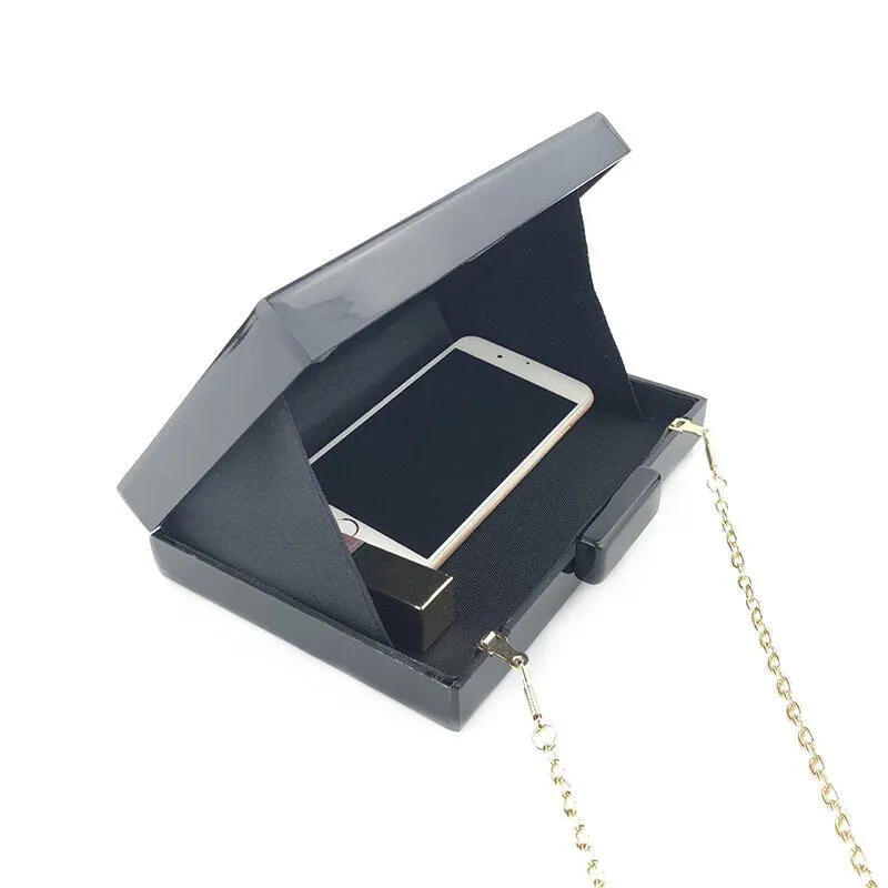 Acrylic Clutch Bag For Women Geometric Patchwork