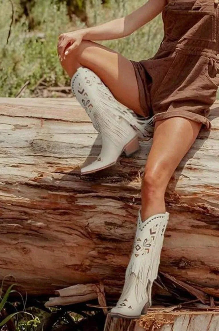 Angelica Western Fringe Cowgirl Boots