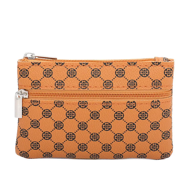 Attractive Women's Presbyopic Mini Double Zipper Coin Purses