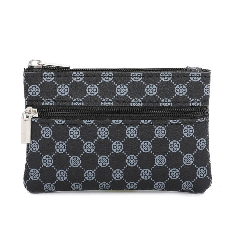Attractive Women's Presbyopic Mini Double Zipper Coin Purses