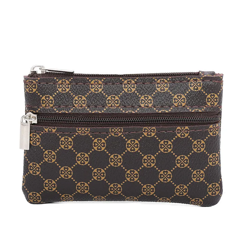 Attractive Women's Presbyopic Mini Double Zipper Coin Purses
