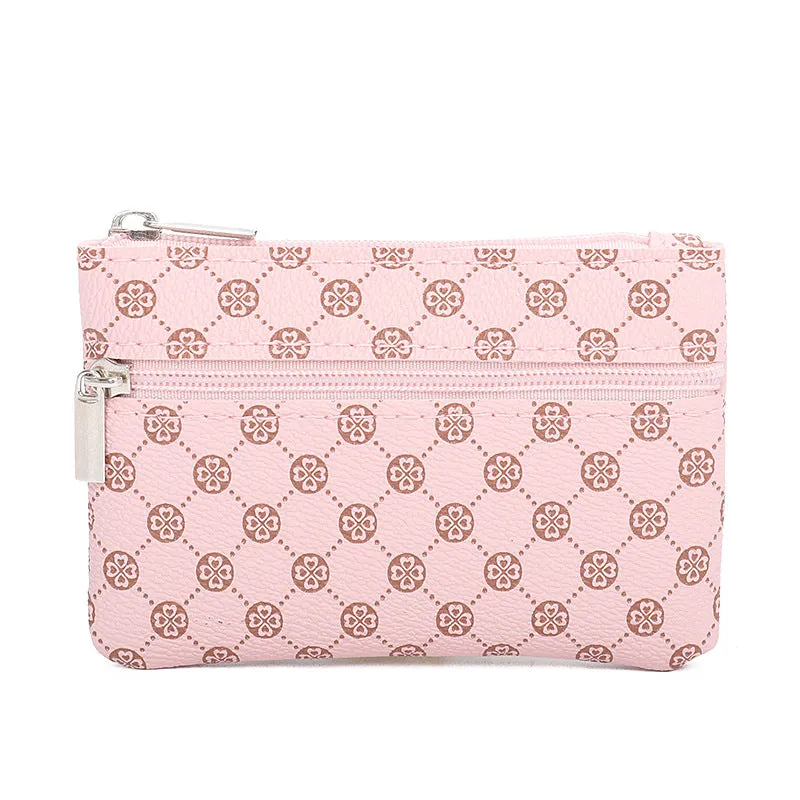 Attractive Women's Presbyopic Mini Double Zipper Coin Purses