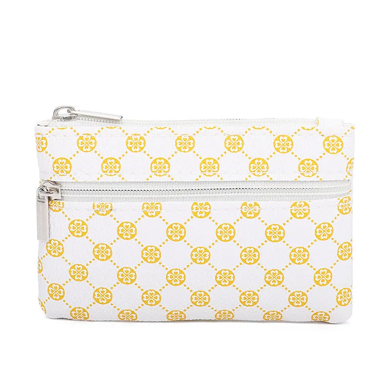 Attractive Women's Presbyopic Mini Double Zipper Coin Purses