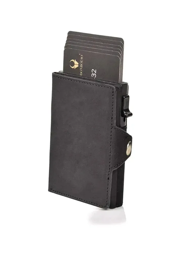 Automatic Pop Up Leather Card Holder Wallet