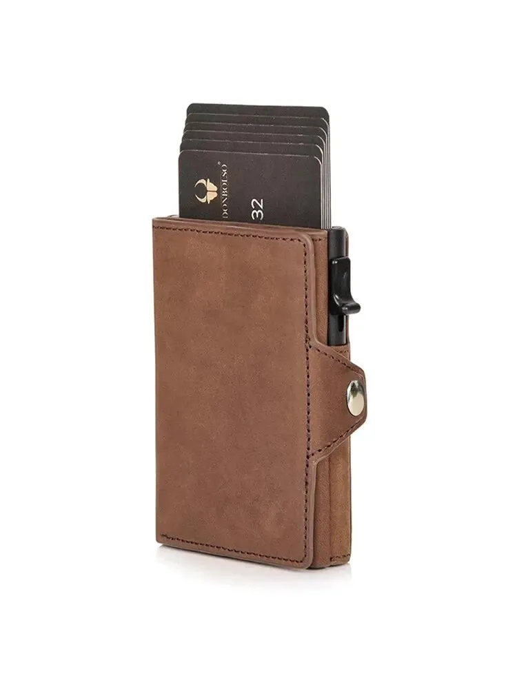 Automatic Pop Up Leather Card Holder Wallet