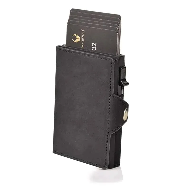 Automatic Pop Up Leather Card Holder Wallet