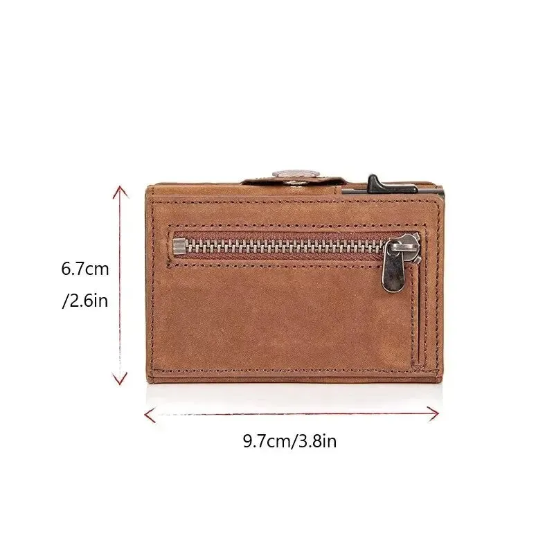Automatic Pop Up Leather Card Holder Wallet