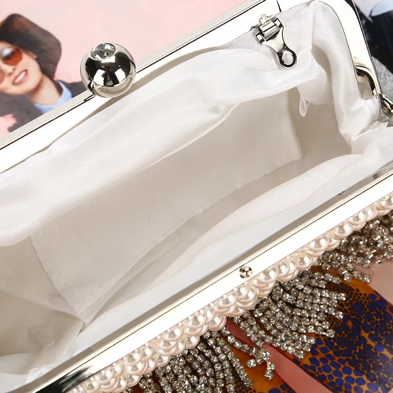 Beaded Diamonds Women Evening Bags Small Pearl Clutch Purse
