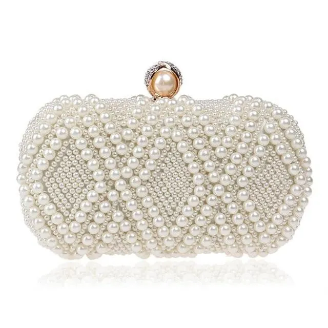 Beaded Evening Bags Artificial Pearls Clutches