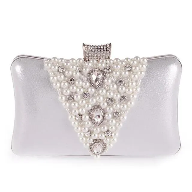 Beaded Evening Bags Pearl Crystal Wedding Clutches