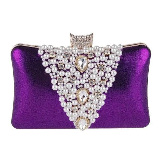 Beaded Evening Bags Pearl Crystal Wedding Clutches