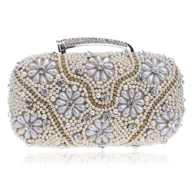 Beaded Rhinestones Handbags With Handle