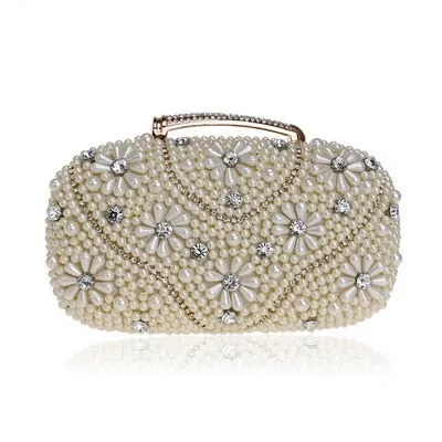 Beaded Rhinestones Handbags With Handle