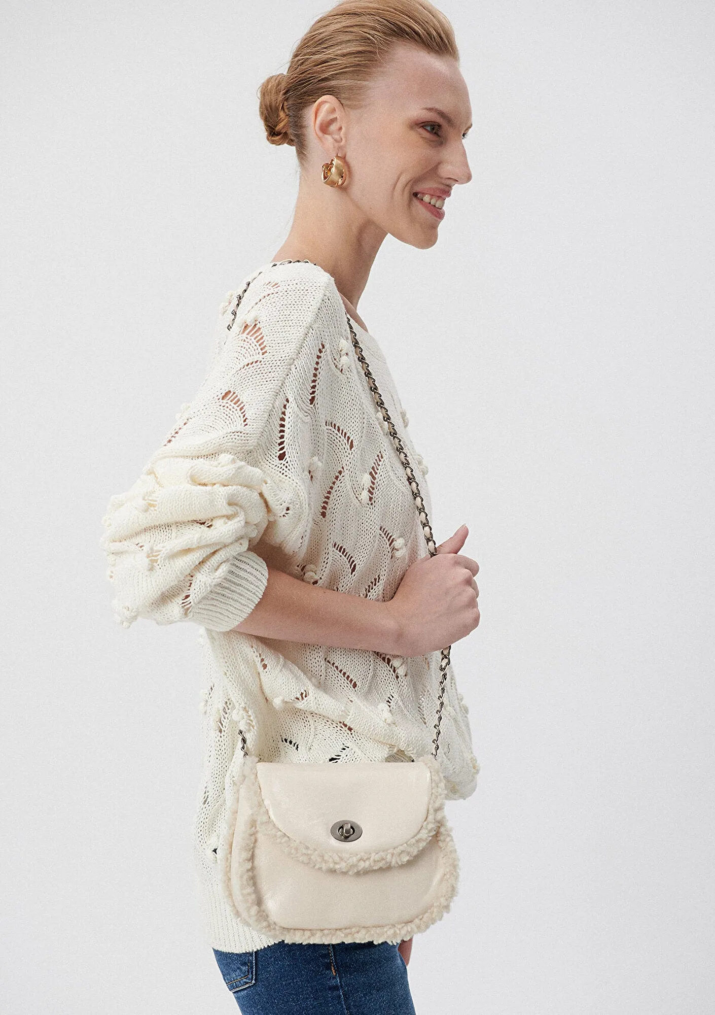 Beige Messenger Bag