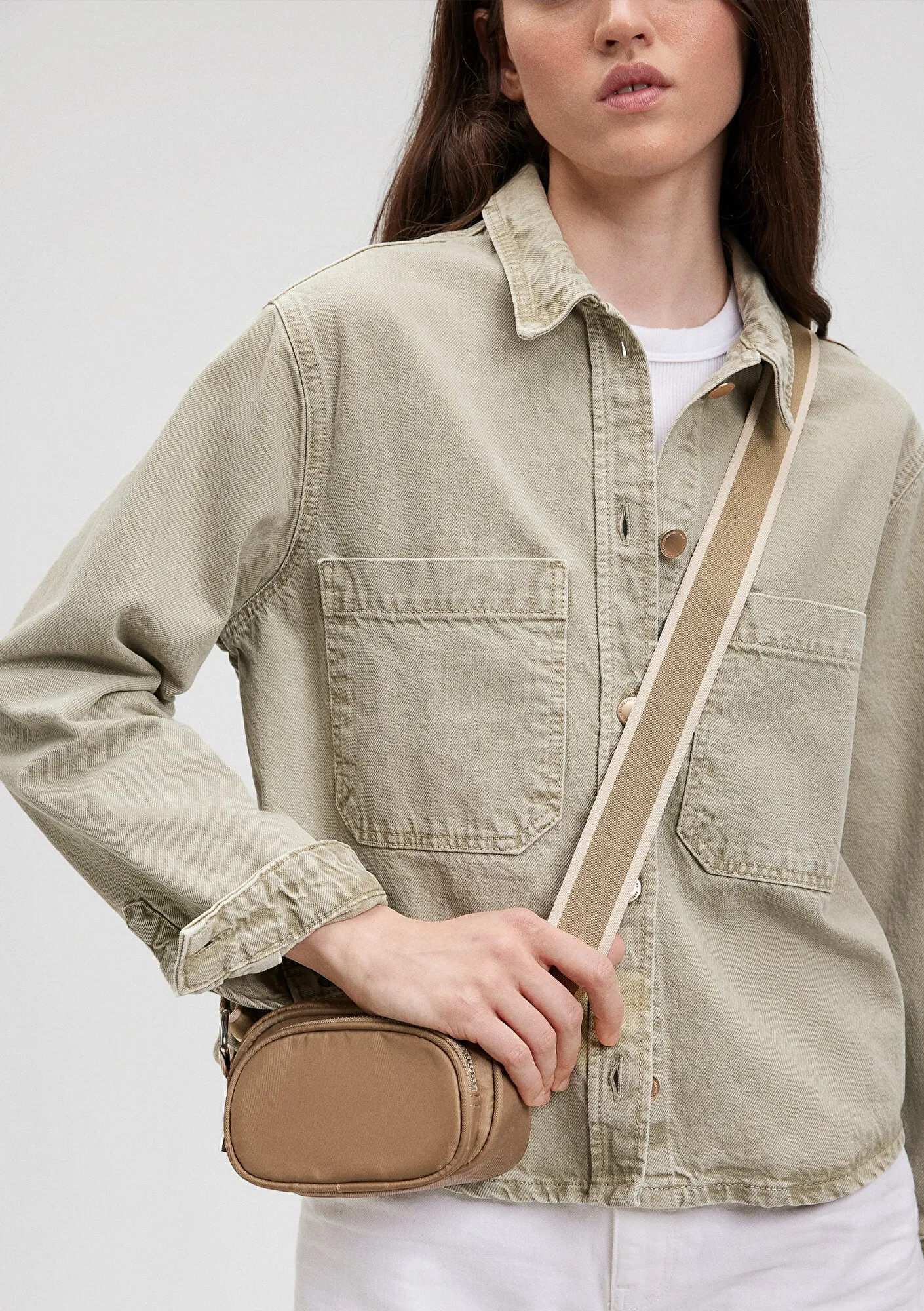 Beige Messenger Bag