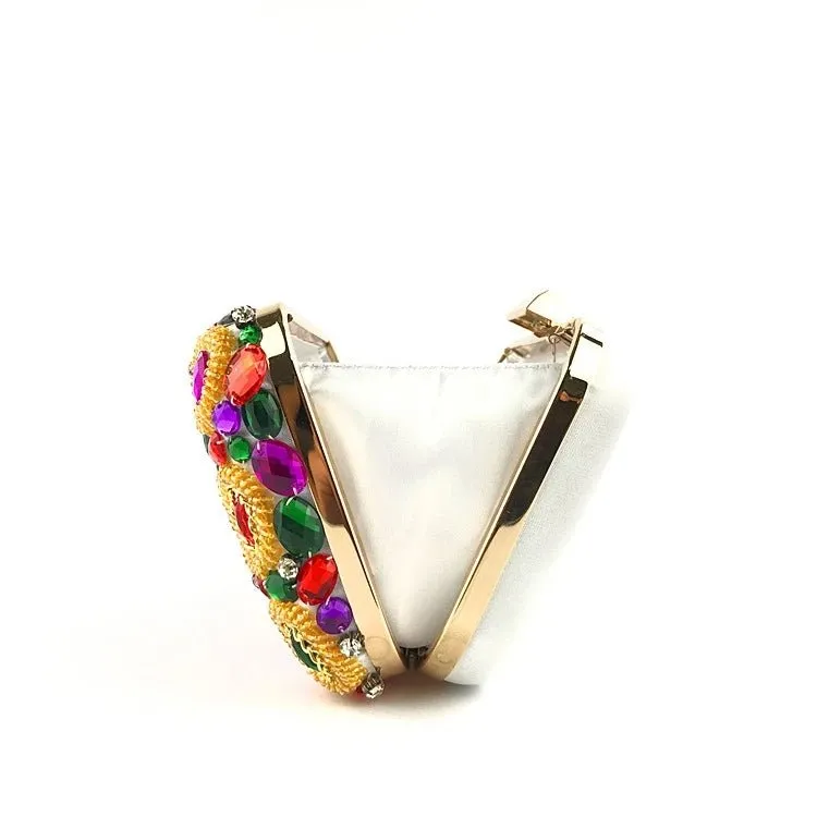 Big Rhinestone Beaded Women Evening Clutch Purse Ladies Handbags