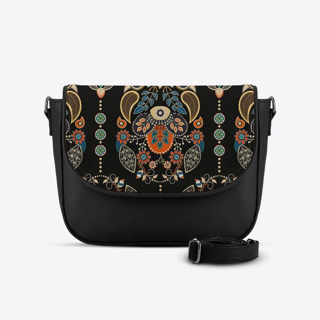 Black Travel Hobo Bag Watercolor Gentle
