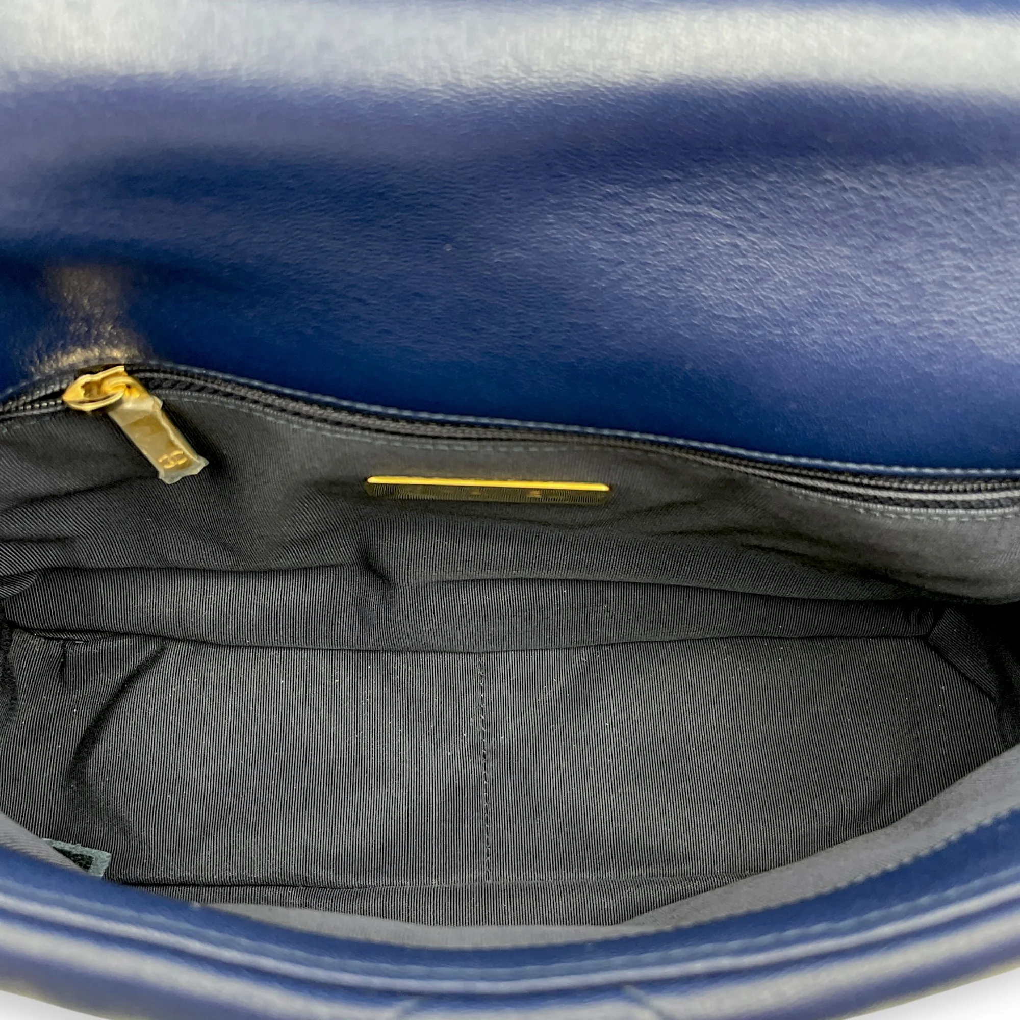 C19 Flap Small Blue Crossbody Bag in Goat Leather, 3-Tone hardware
