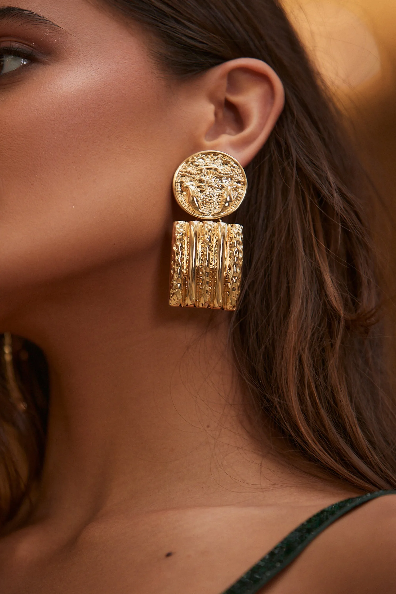 Cassius Gold Coin Earrings