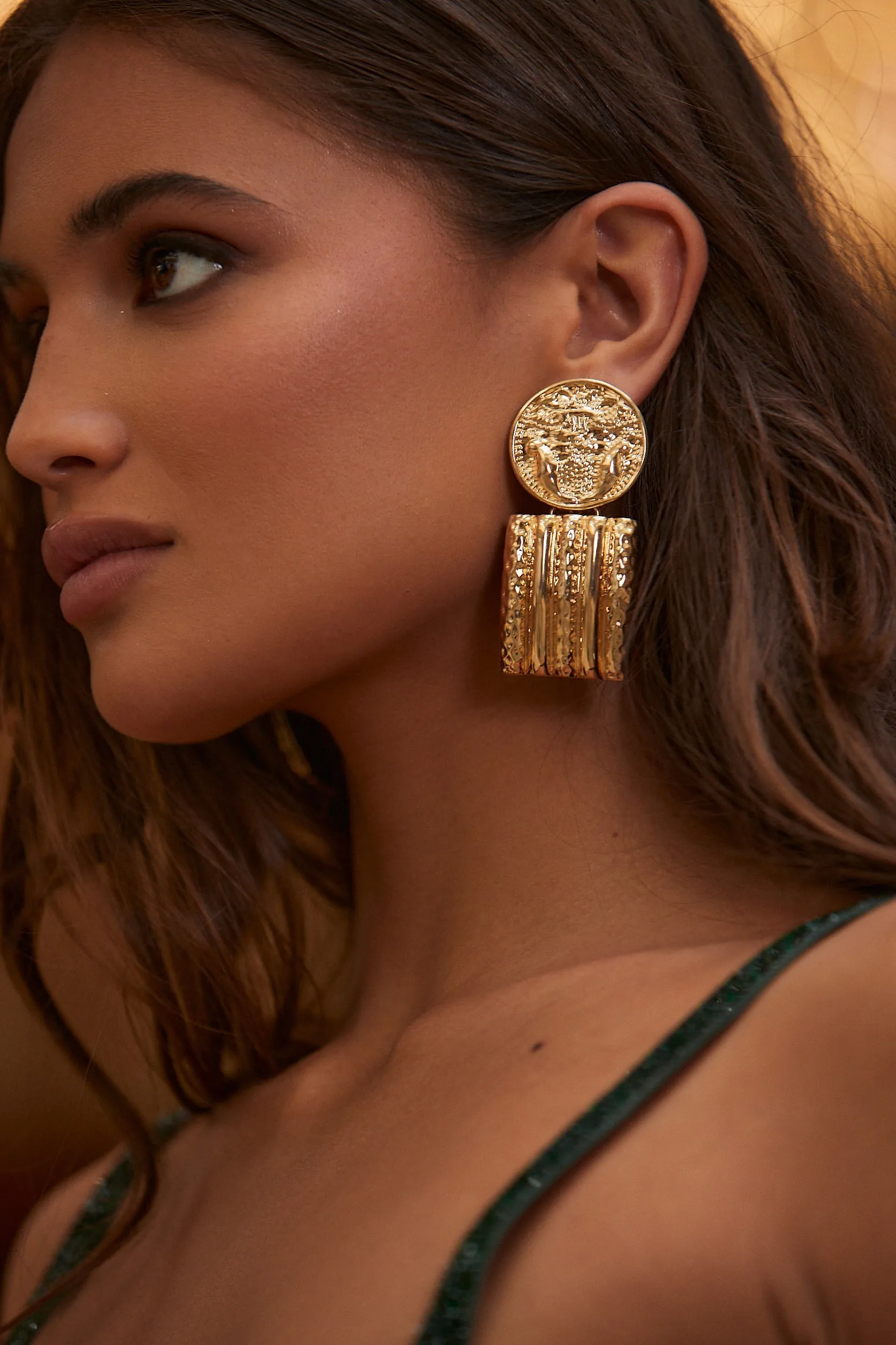 Cassius Gold Coin Earrings