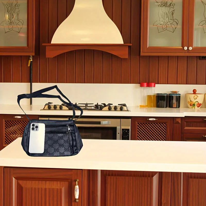 Casual and Fashionable Plaid Crossbody Bag – Stain-Resistant PU with Adjustable Strap