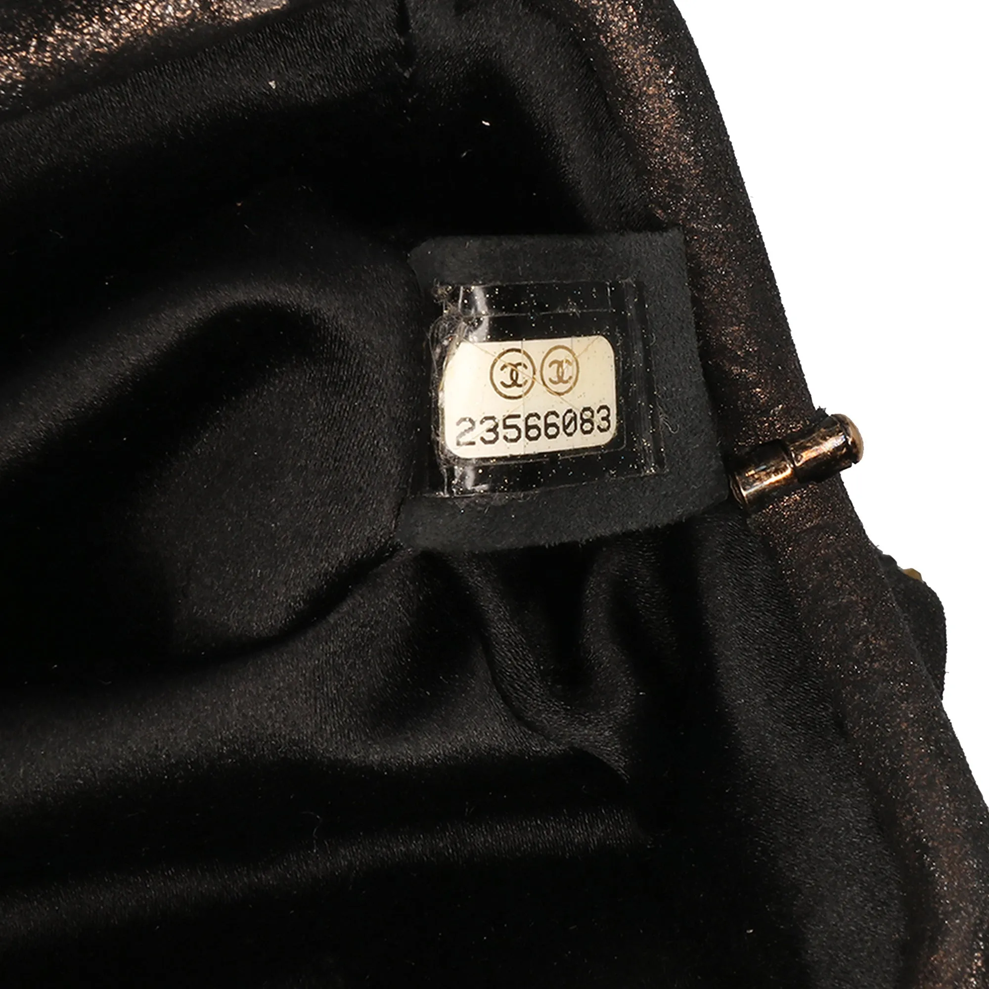 CC Glitter Lambskin Studded Frame Clutch on Chain
