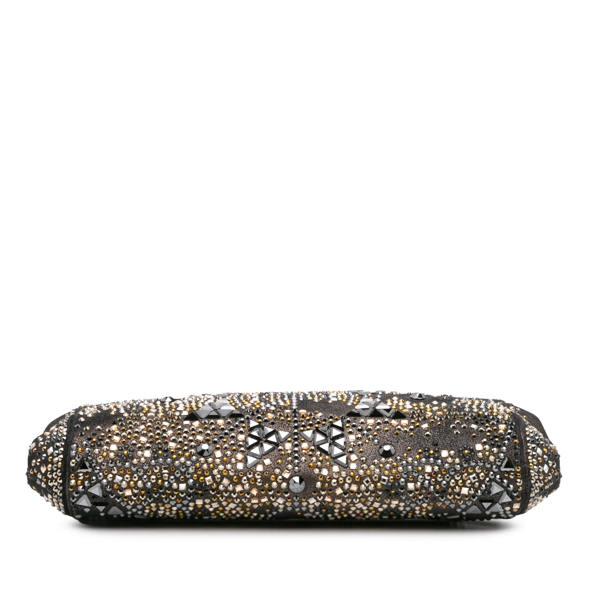 CC Glitter Lambskin Studded Frame Clutch on Chain