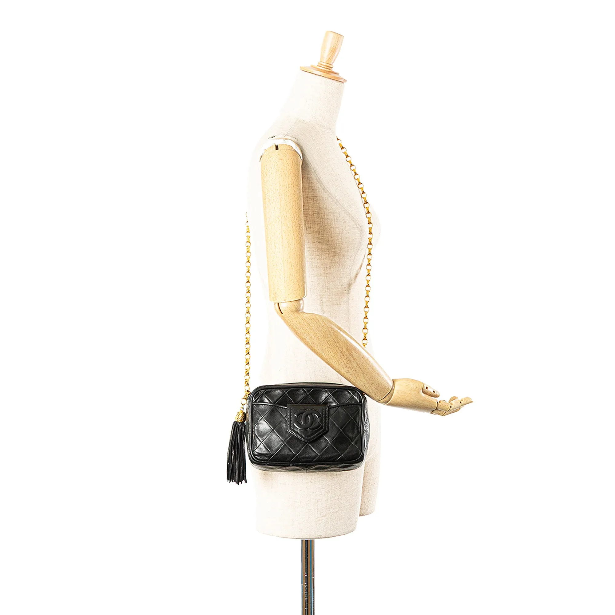 CC Quilted Lambskin Tassel Camera Bag
