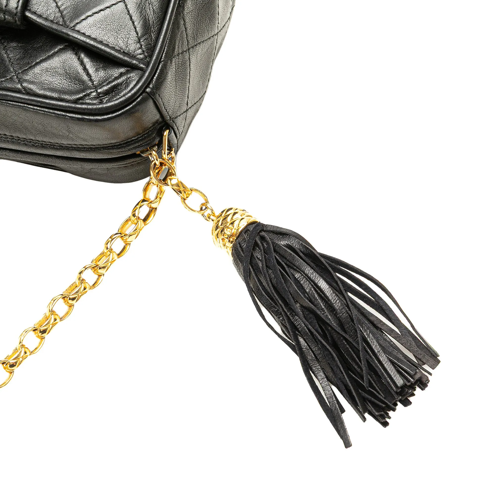 CC Quilted Lambskin Tassel Camera Bag
