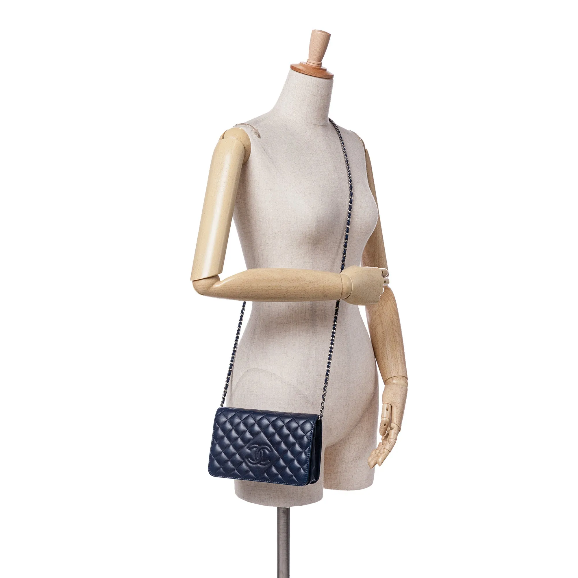 CC Quilted Lambskin Wallet on Chain