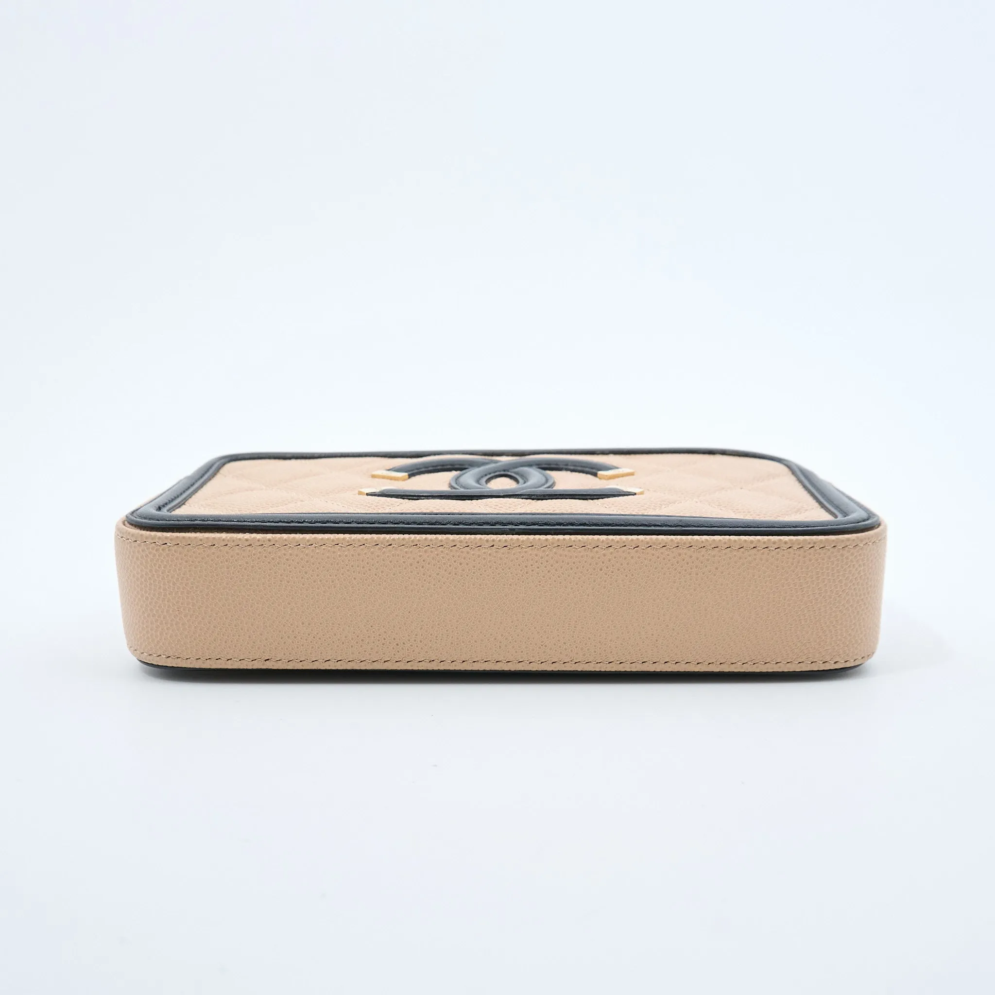 Chanel Caviar Beige Vanity Crossbody Bag
