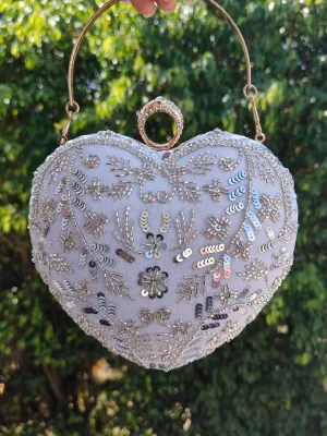Cinderella White Heart Clutch