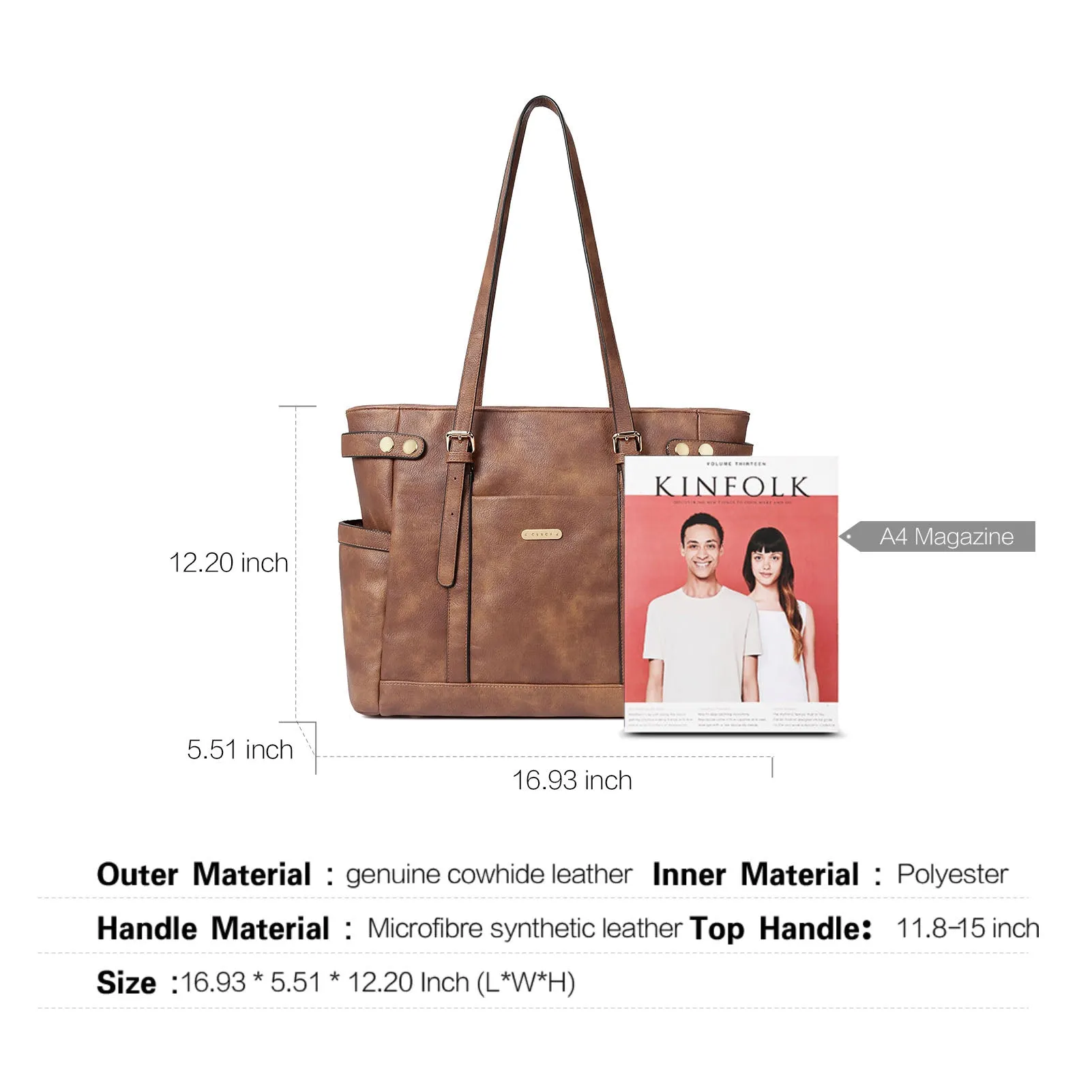 Claire Business Genuine Leather Handbag Briefcase For Women