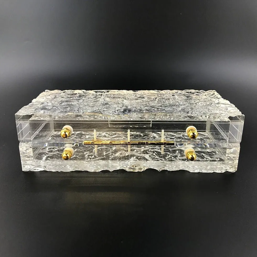Clear Ice Pattern Acrylic Box Evening Bag Transparent Clutch Purses