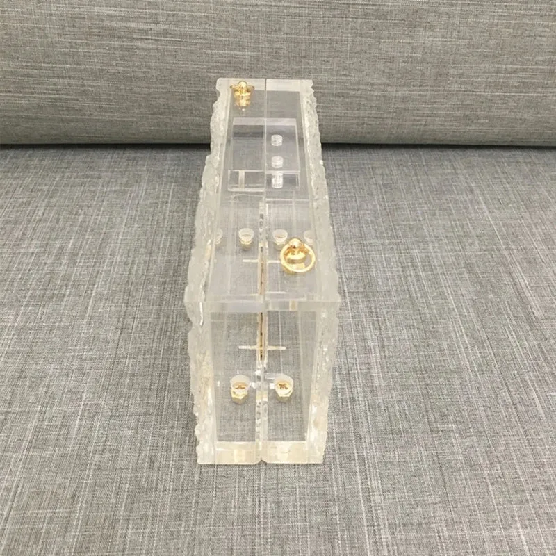 Clear Ice Pattern Acrylic Box Evening Bag Transparent Clutch Purses