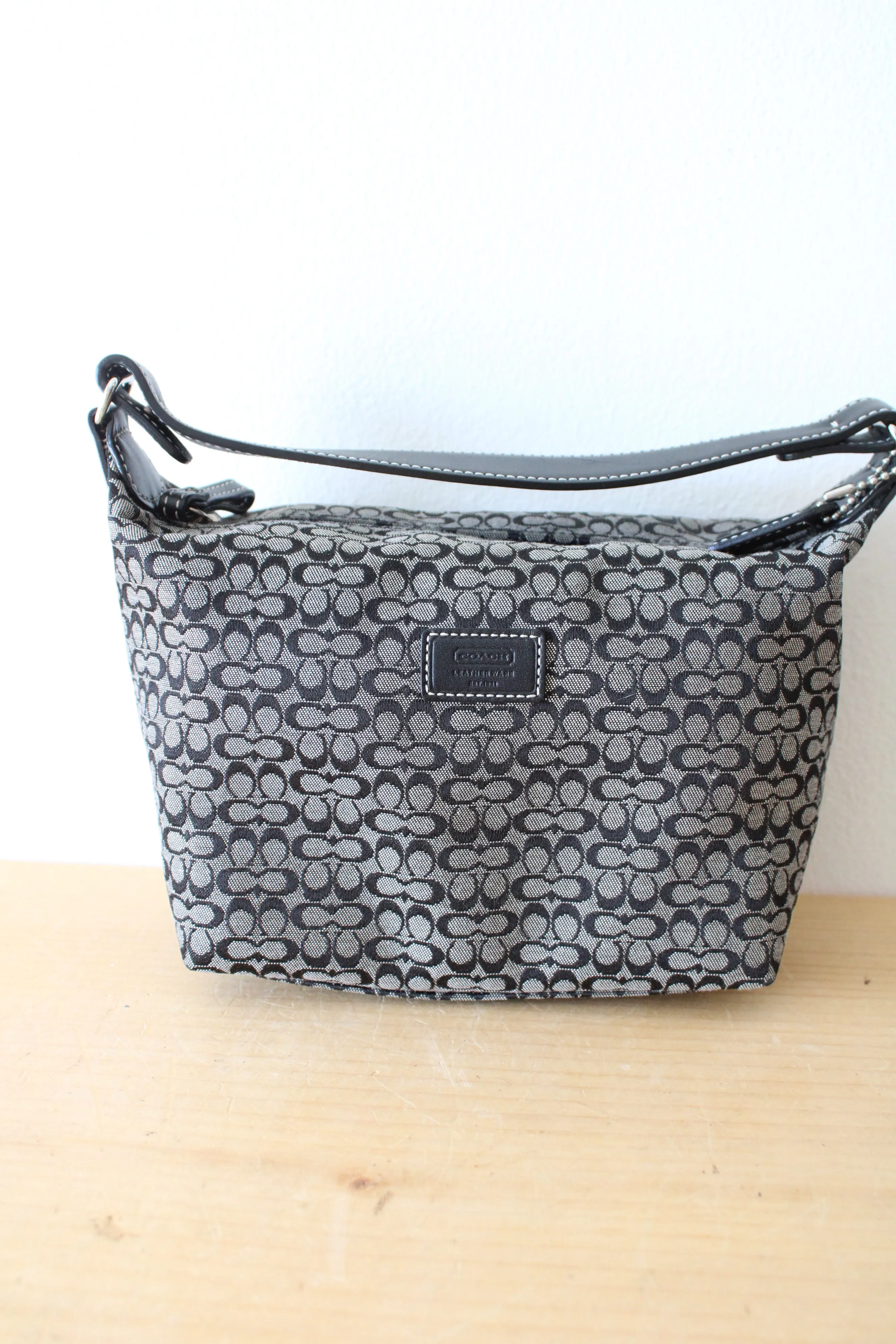 Coach Signature Gray Canvas Mini Bag